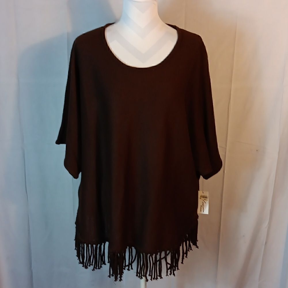 Macy's NY Collection Fringed Sweater - Picture 9 of 9